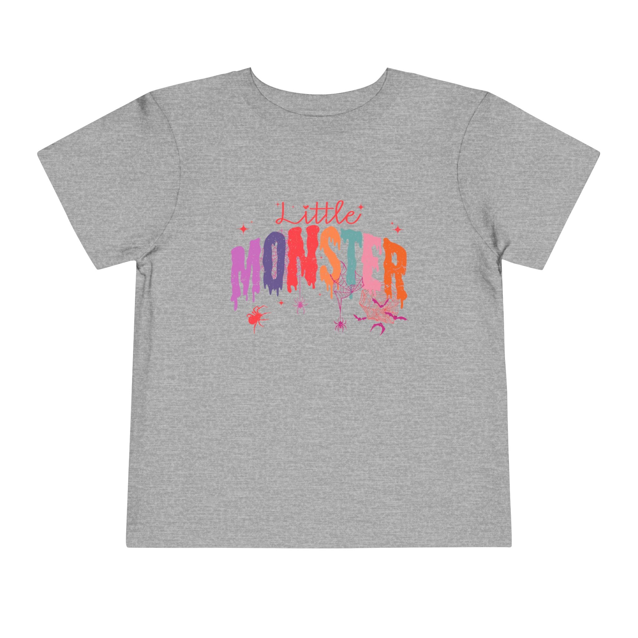Toddler "Little Monster" Short Sleeve Tee in Reds and Pinks
