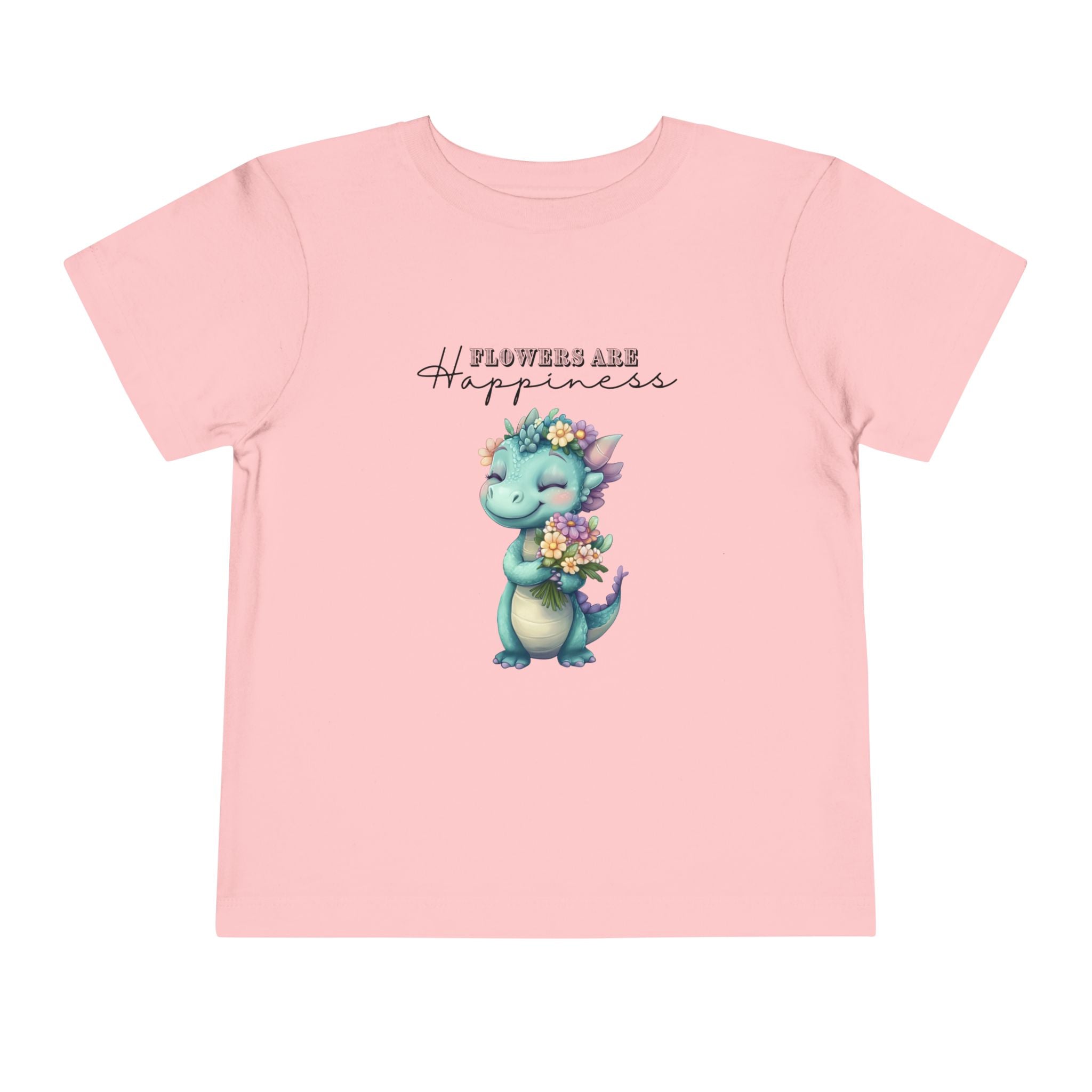 Toddler "Flowers are Happiness" DINA Unisex Short Sleeve Tee