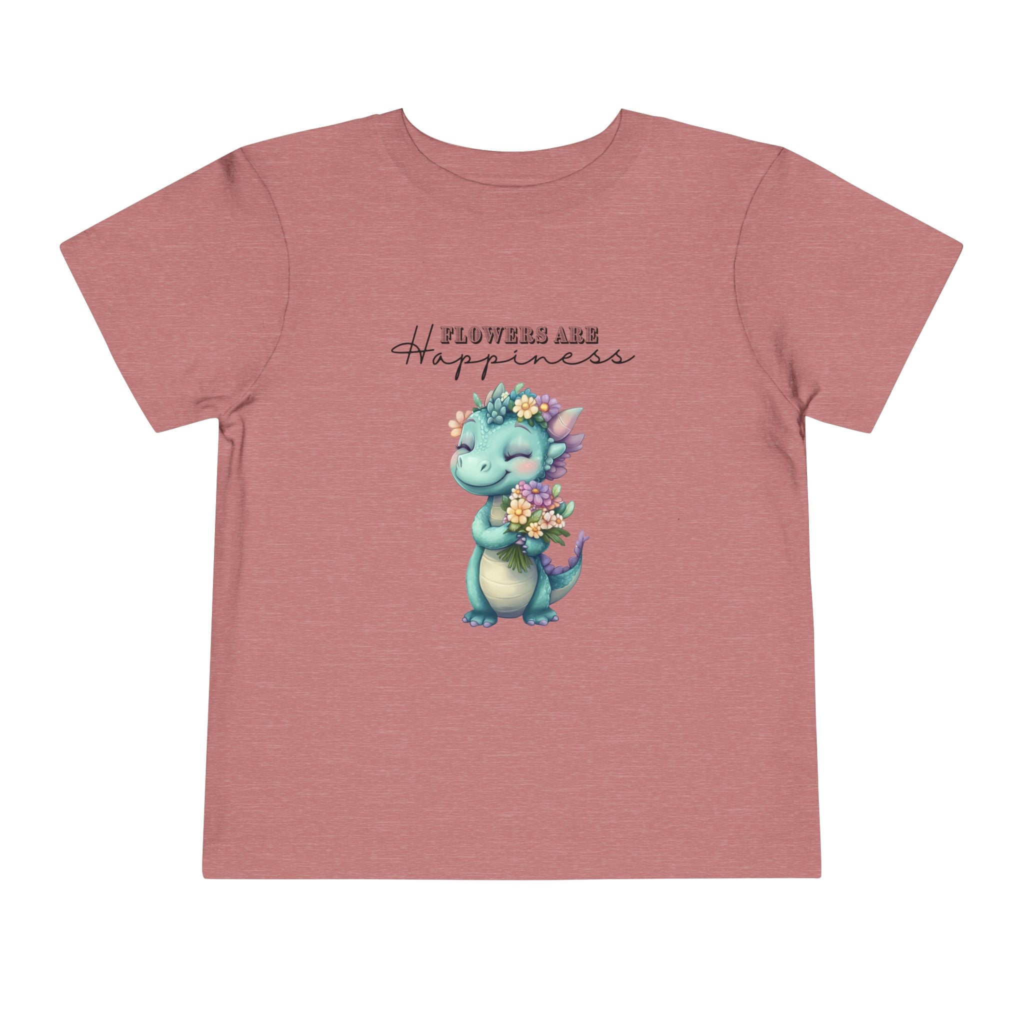 Toddler "Flowers are Happiness" DINA Unisex Short Sleeve Tee