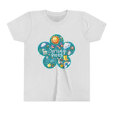 Kids "Spring Vibes" Teal Blossom Unisex Short Sleeve Tee