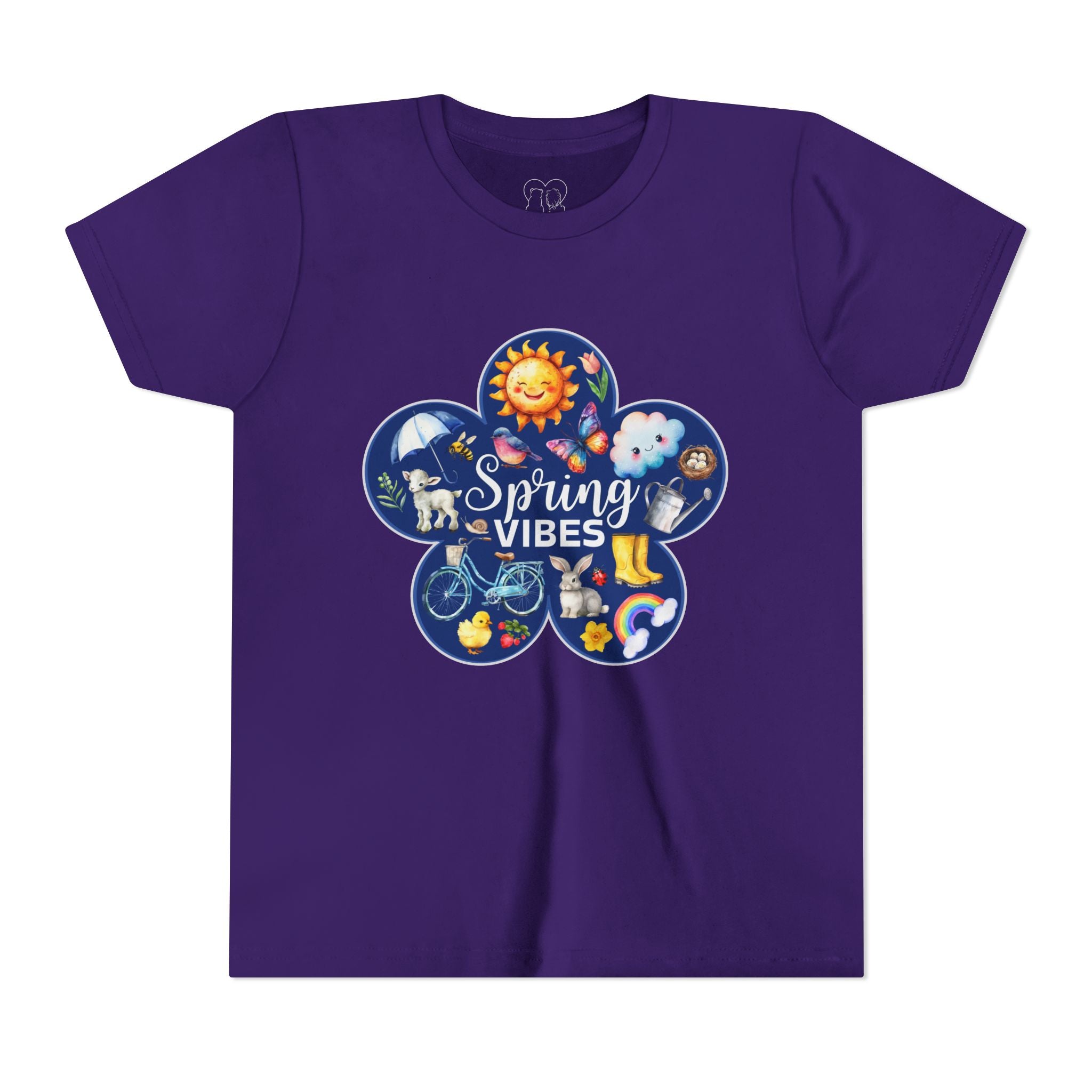 Kids "Spring Vibes" Blue Bloom Short Sleeve Tee