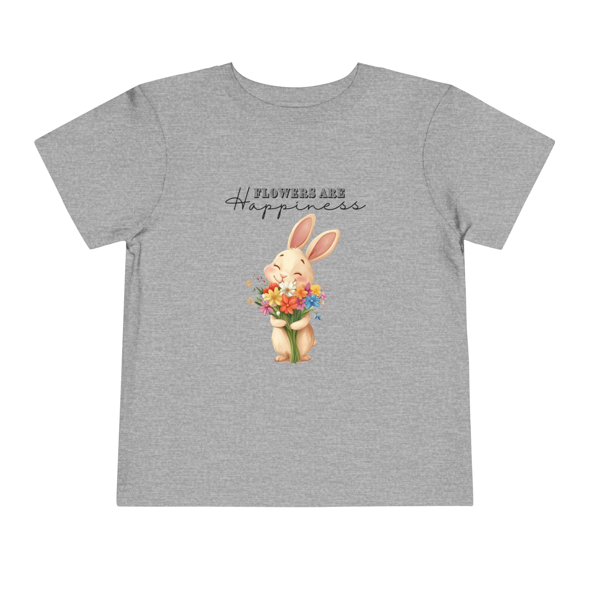 Toddler "Flowers are Happiness" VALENTINA Unisex Short Sleeve Tee