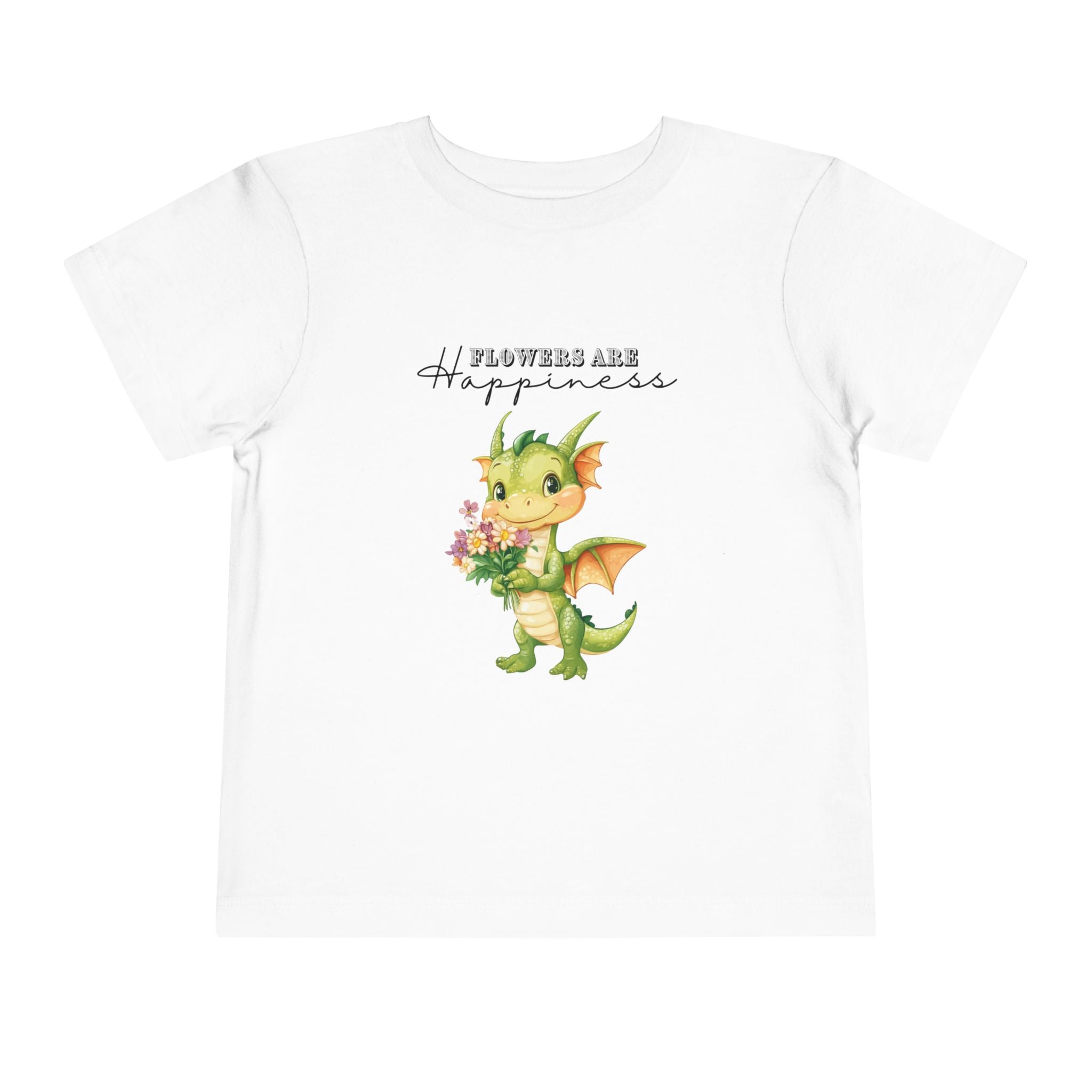 Toddler "Flowers are Happiness" DRAGO Unisex Short Sleeve Tee