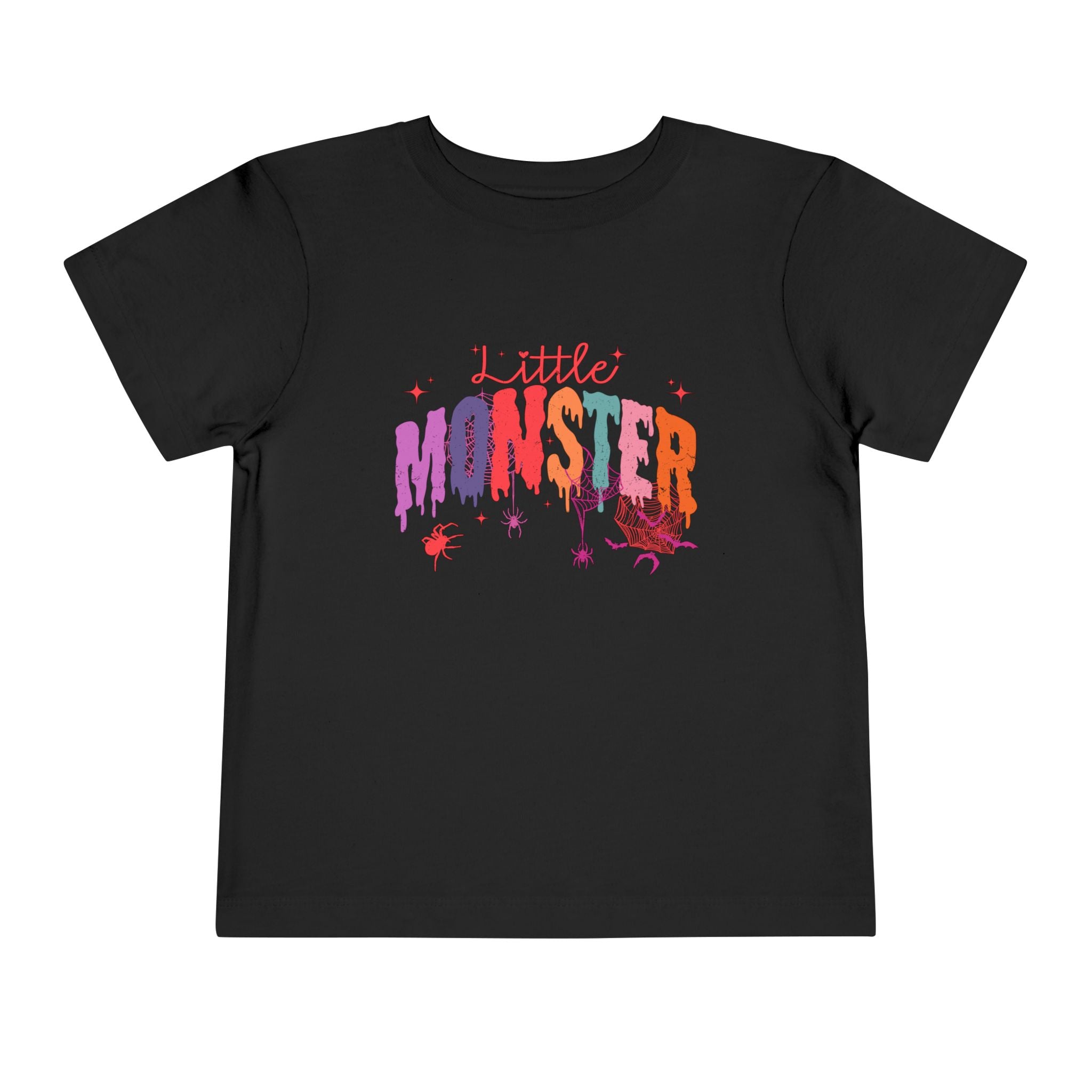 Toddler "Little Monster" Short Sleeve Tee in Reds and Pinks