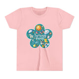 Kids "Spring Vibes" Teal Blossom Unisex Short Sleeve Tee