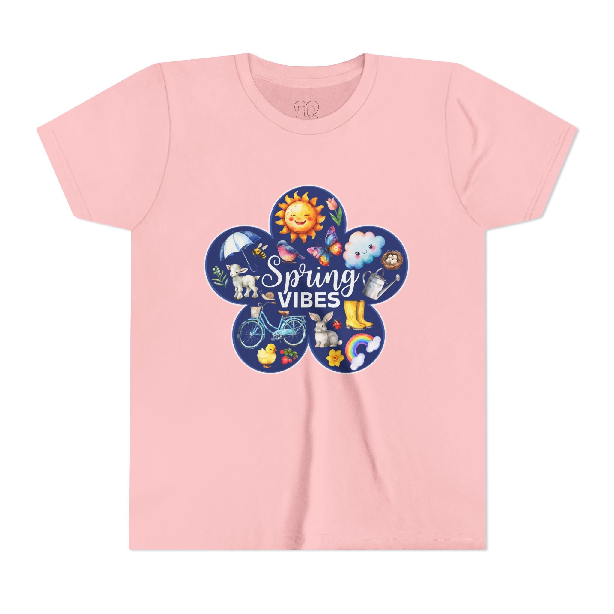 Kids "Spring Vibes" Blue Bloom Short Sleeve Tee