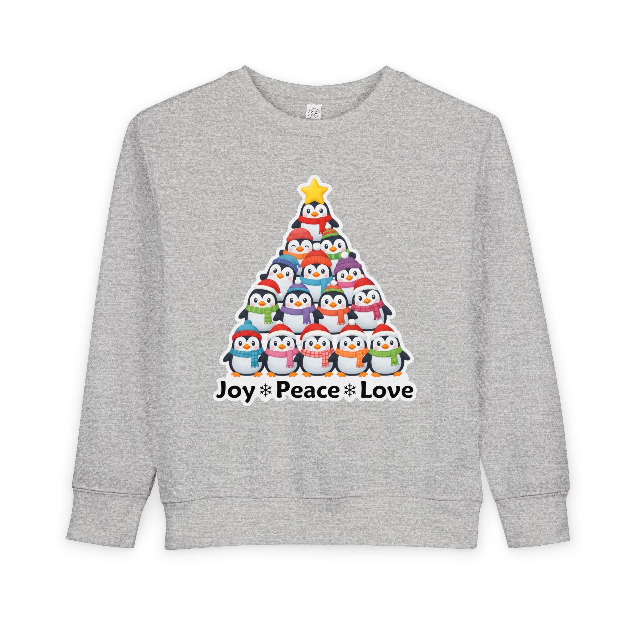 "Joy Peace Love" Toddler Christmas Sweatshirt - Cozy Kids Winter Wear, Soft Cotton Blend Crewneck