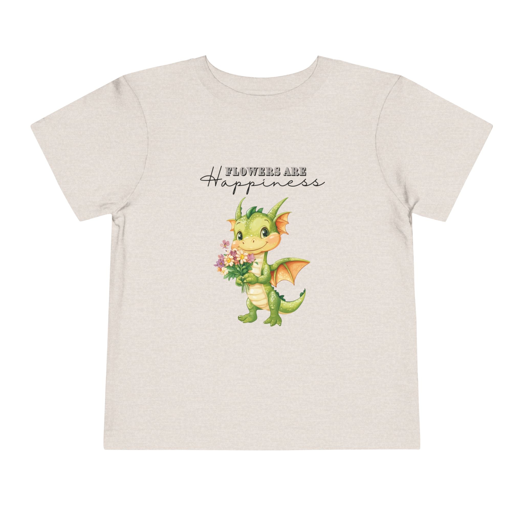 Toddler "Flowers are Happiness" DRAGO Short Sleeve Tee