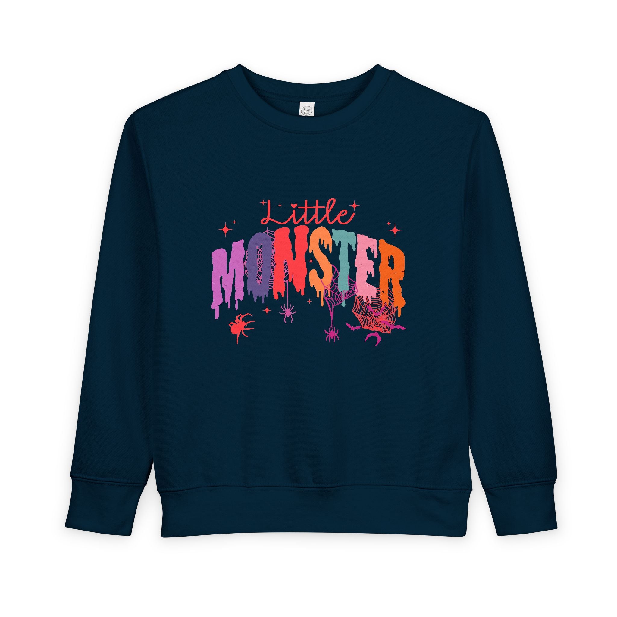 Toddler "Little Monster" Halloween Sweatshirt in Reds and Pinks