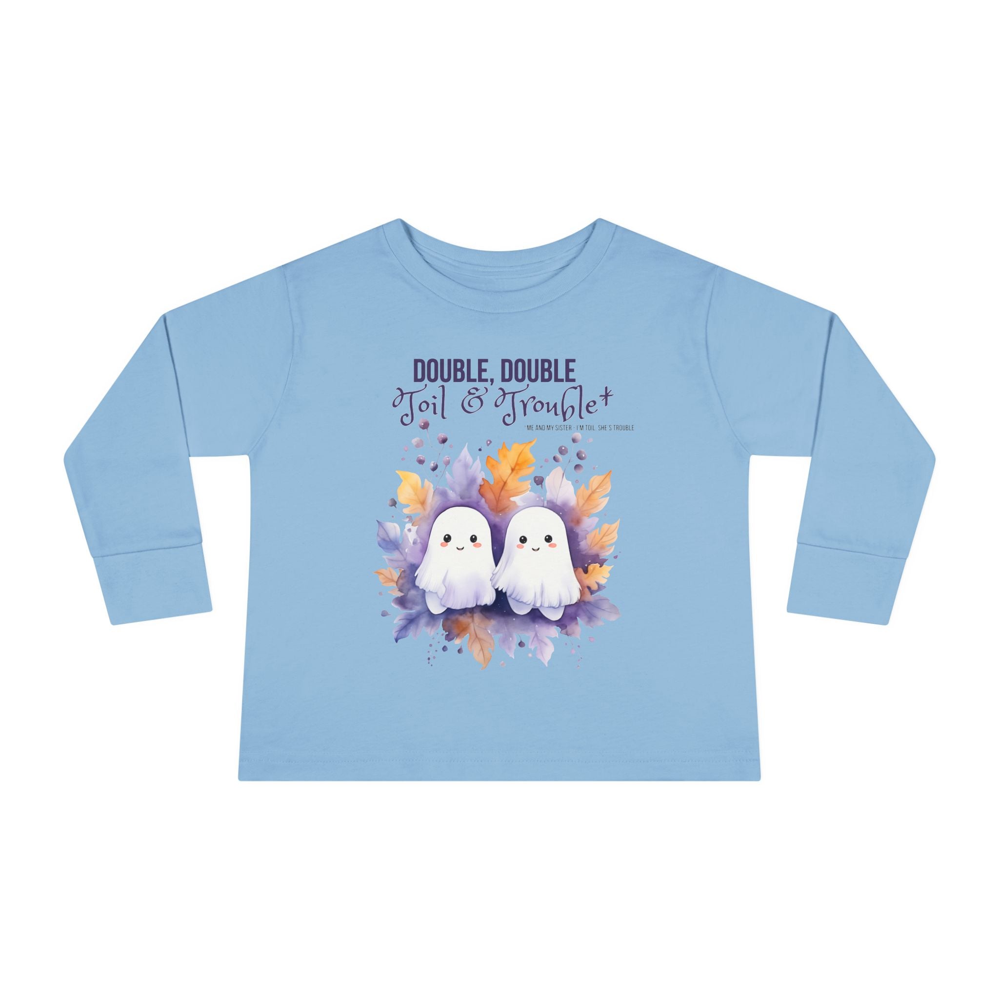 Toddler "Toil & Trouble" Sister Sibling Halloween Long Sleeve Tee
