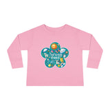 Toddler "Spring Vibes" Teal Bloom Unisex Long Sleeve Tee