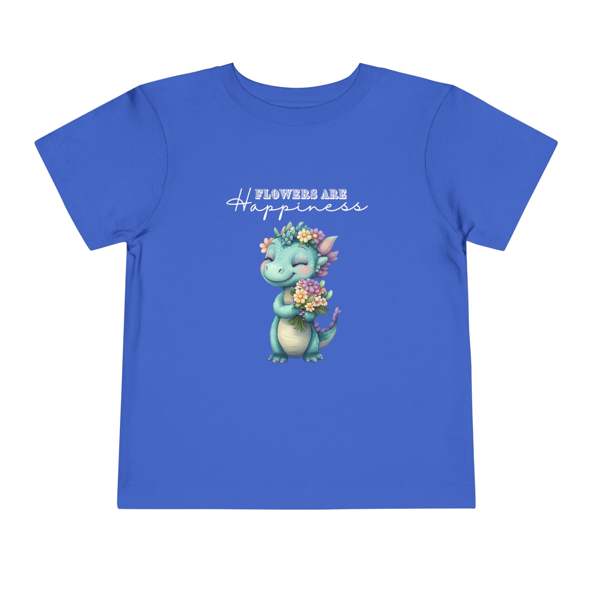 Toddler "Flowers are Happiness" DINA Short Sleeve Tee