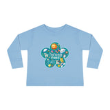 Toddler "Spring Vibes" Teal Bloom Unisex Long Sleeve Tee