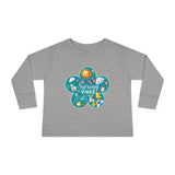 Toddler "Spring Vibes" Teal Bloom Unisex Long Sleeve Tee