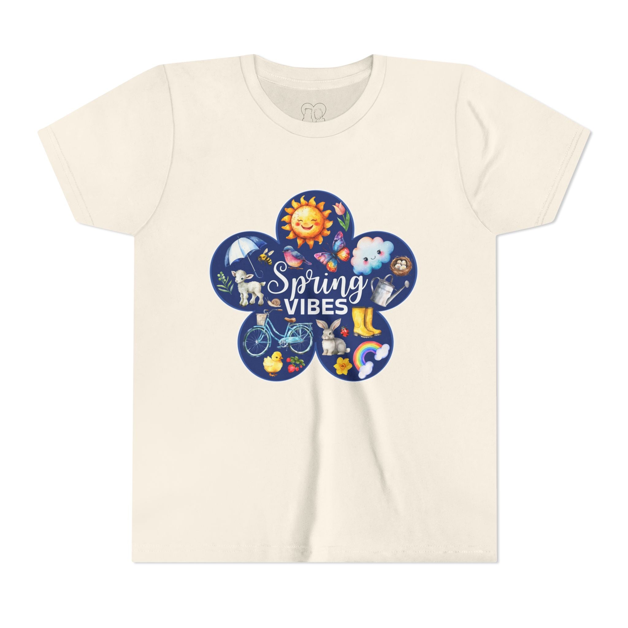Kids "Spring Vibes" Blue Bloom Short Sleeve Tee