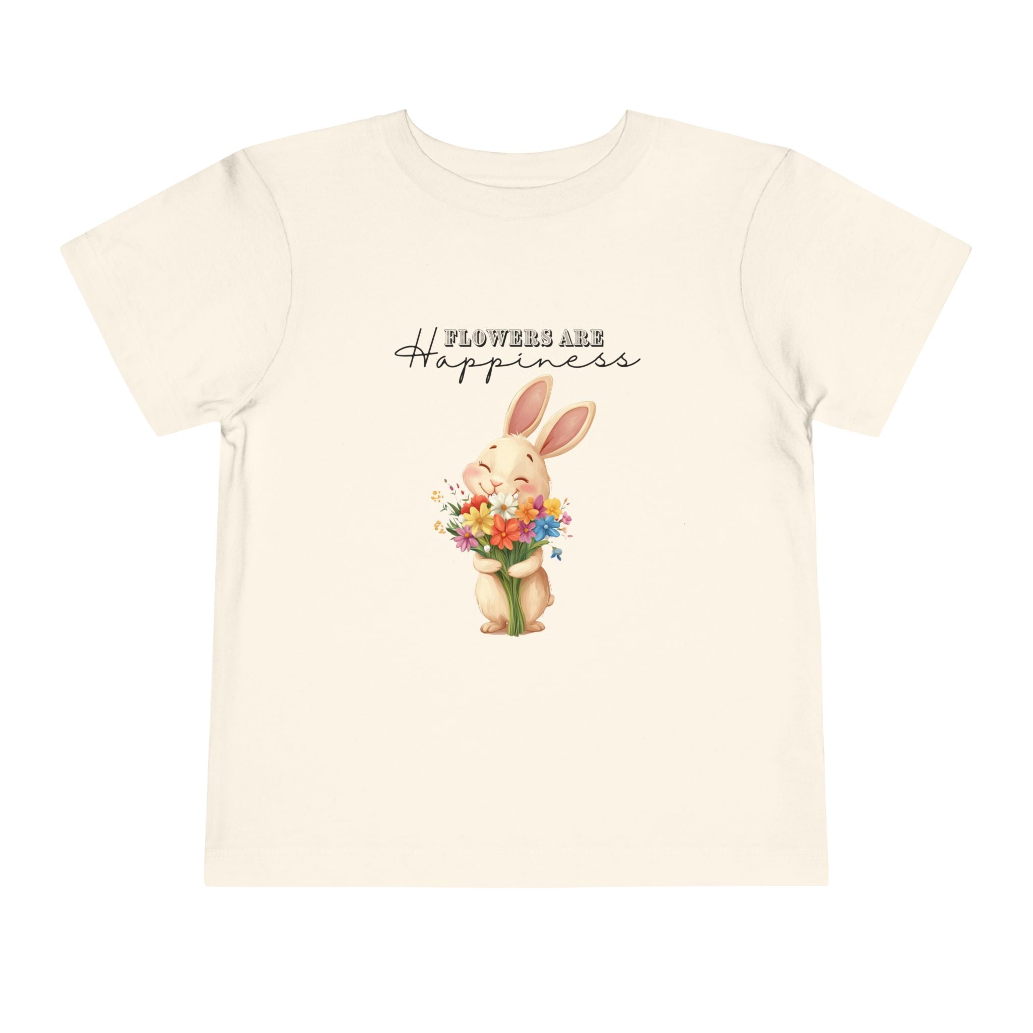 Toddler "Flowers are Happiness" VALENTINA Short Sleeve Tee