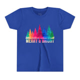 Bold "Merry & Bright" Kids Short Sleeve Tee