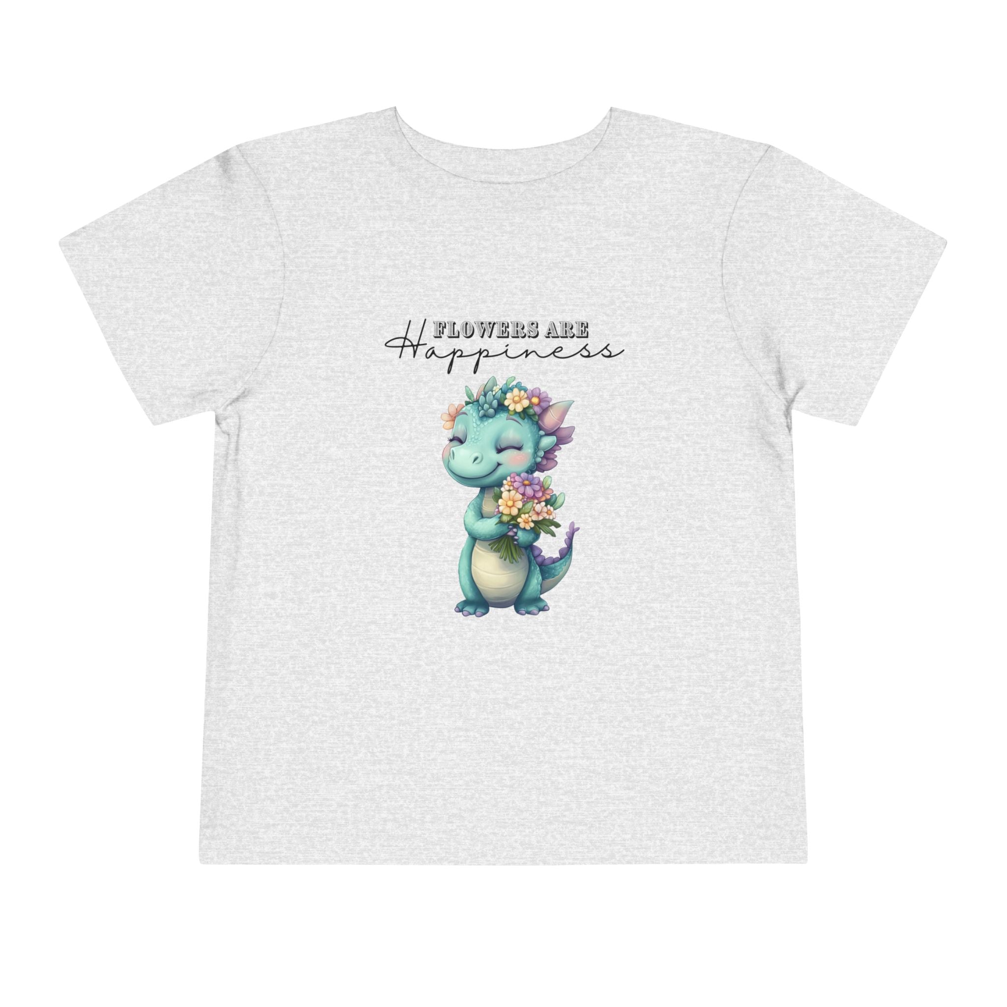Toddler "Flowers are Happiness" DINA Short Sleeve Tee