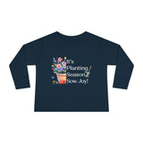 Toddler "Sow Joy" Flower Pot Unisex Long Sleeve Tee