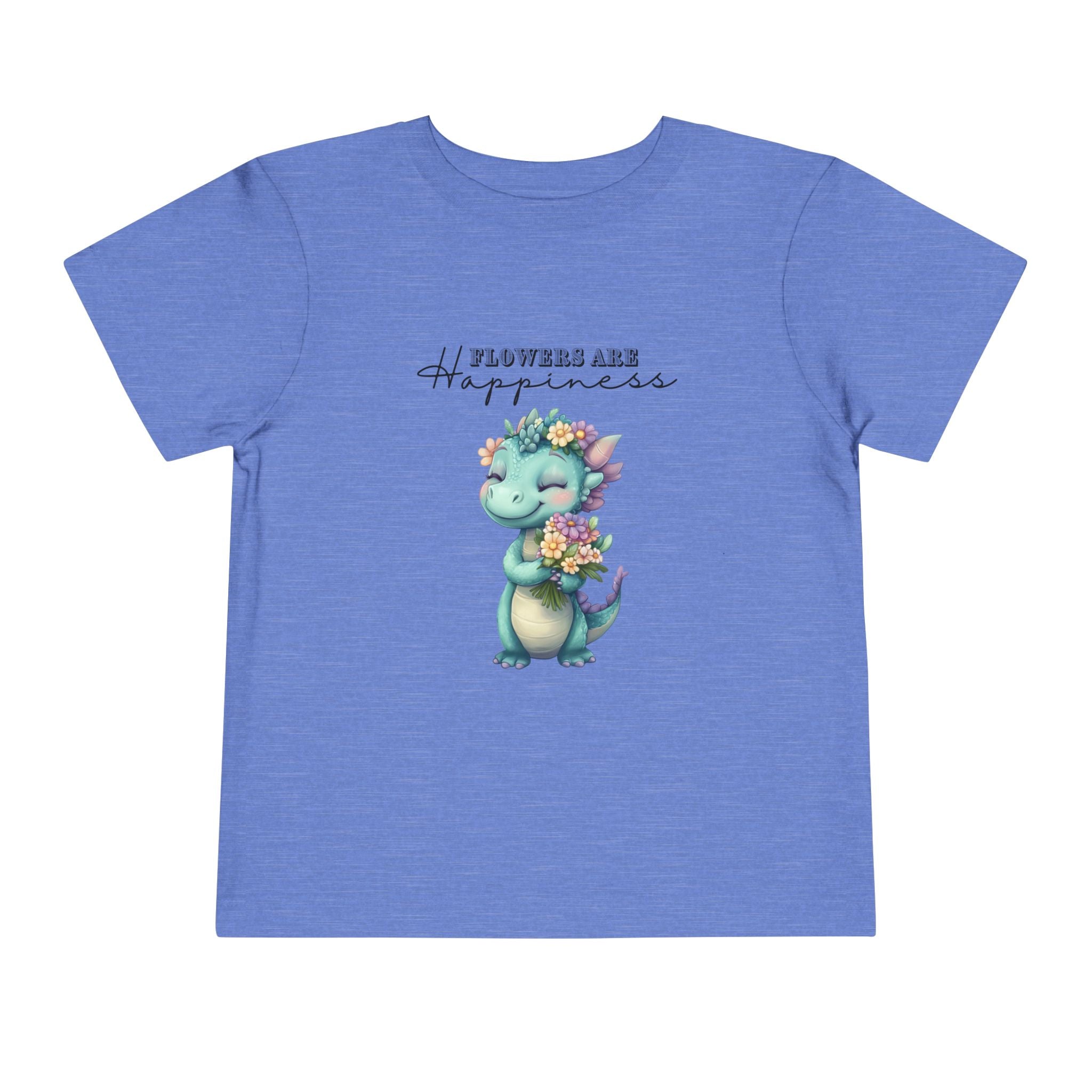 Toddler "Flowers are Happiness" DINA Short Sleeve Tee