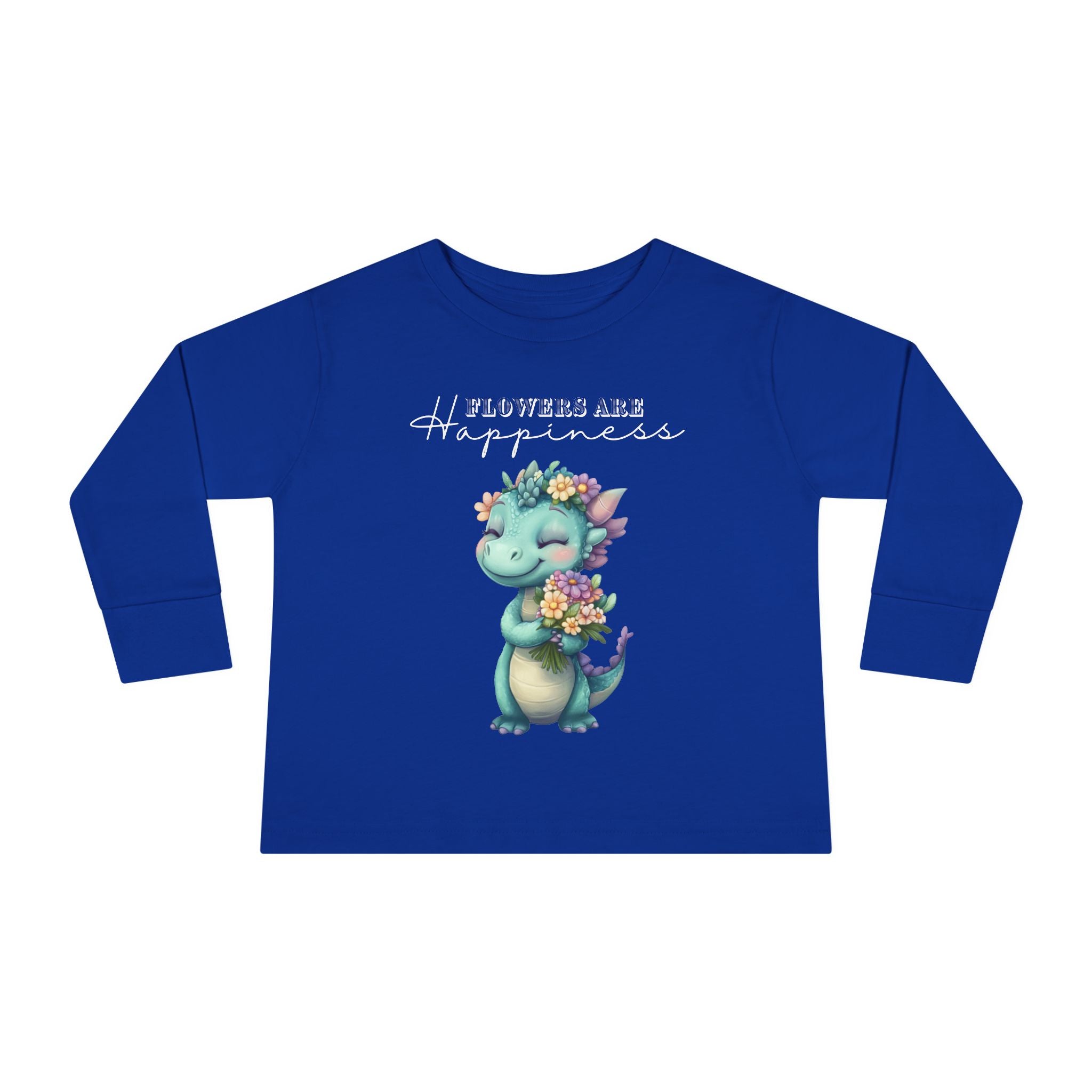 Toddler "Flowers are Happiness" DINA Long Sleeve Tee