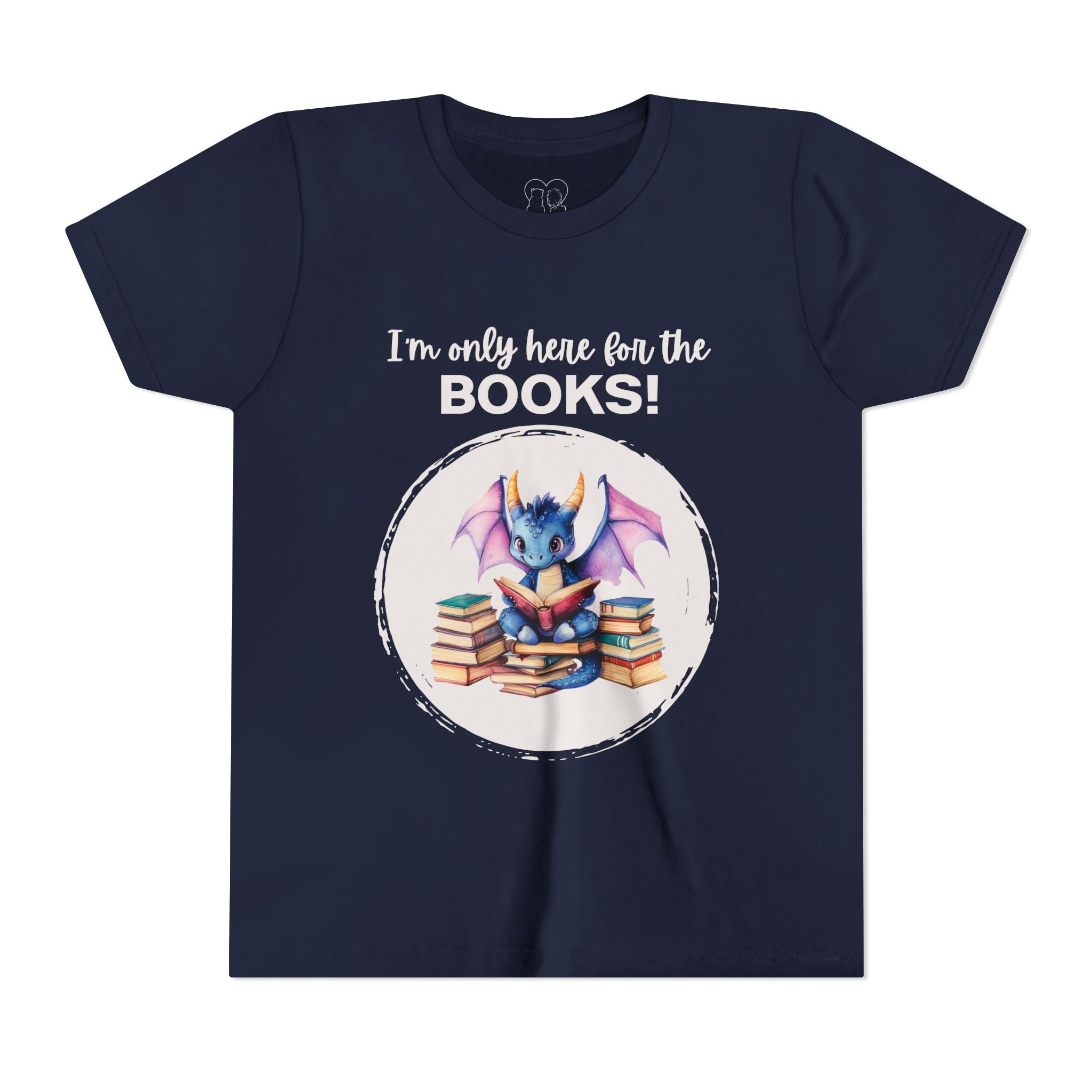 Kids "Here for the Books" Short Sleeve Tee