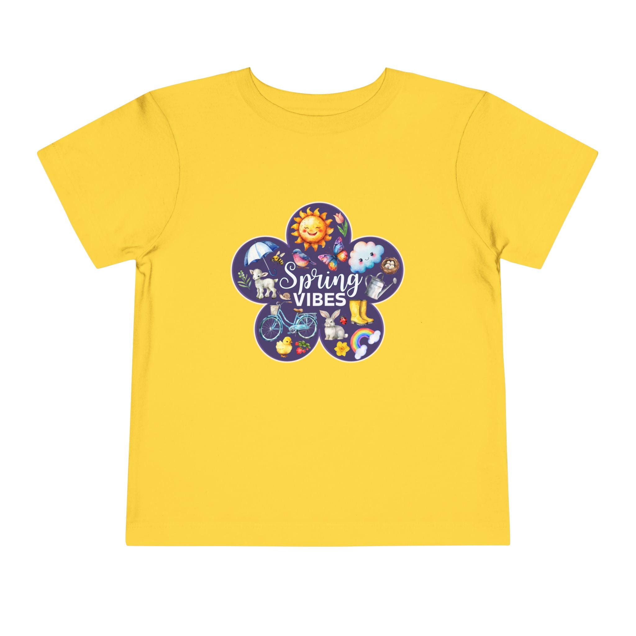 Toddler "Spring Vibes" Purple Bloom Unisex Short Sleeve Tee