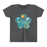 Kids "Spring Vibes" Teal Blossom Unisex Short Sleeve Tee