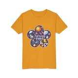 Kids "Spring Vibes" Purple Bloom Unisex Short Sleeve Tee