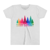 Bold "Merry & Bright" Kids Short Sleeve Tee