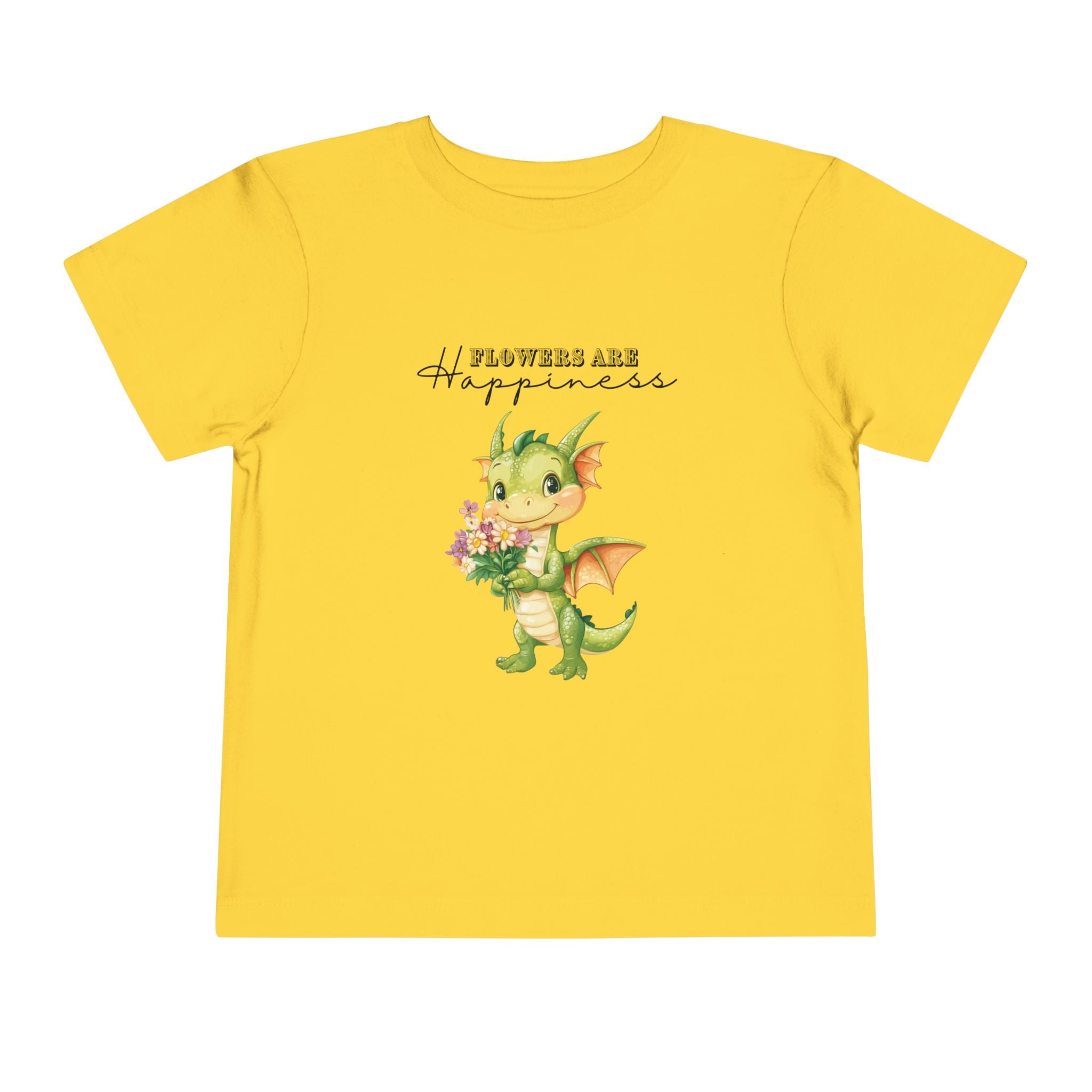 Toddler "Flowers are Happiness" DRAGO Short Sleeve Tee