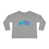 Toddler "Little Monster" Halloween Long Sleeve Tee in Blues and Greens