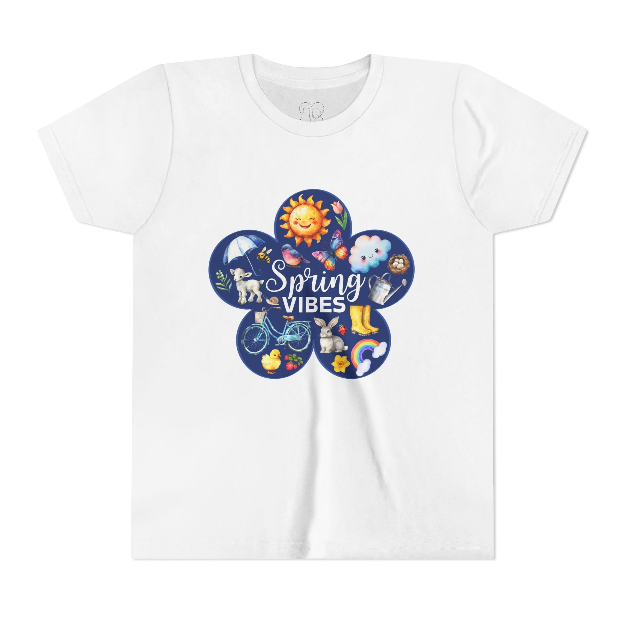 Kids "Spring Vibes" Blue Bloom Short Sleeve Tee