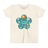 Kids "Spring Vibes" Teal Blossom Unisex Short Sleeve Tee
