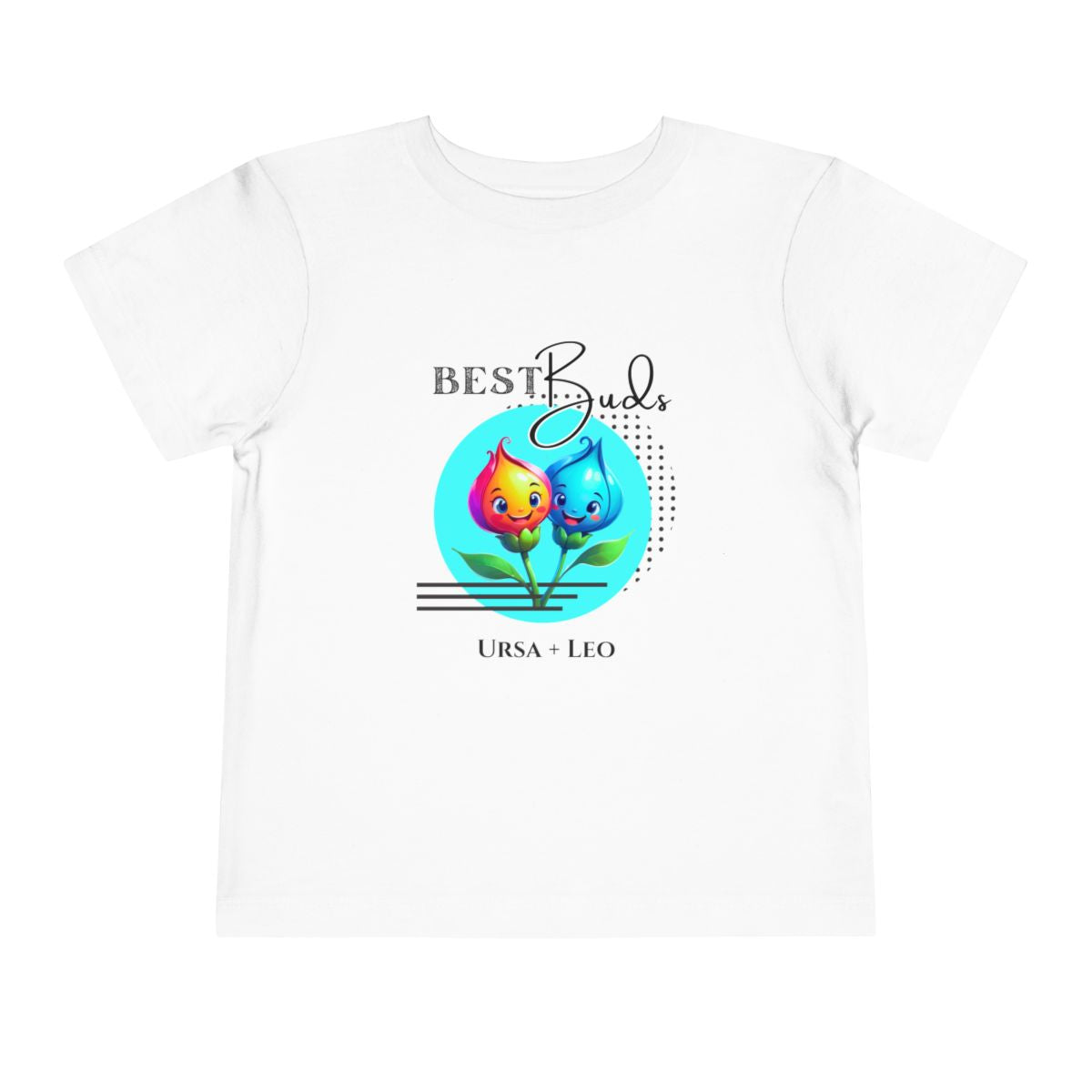 Toddler "Best Buds" Deco Teal Short Sleeve Tee